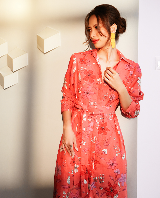 Đầm Sơ Mi Linen Patchouli DRE174 Thời trang thiết kế Hity