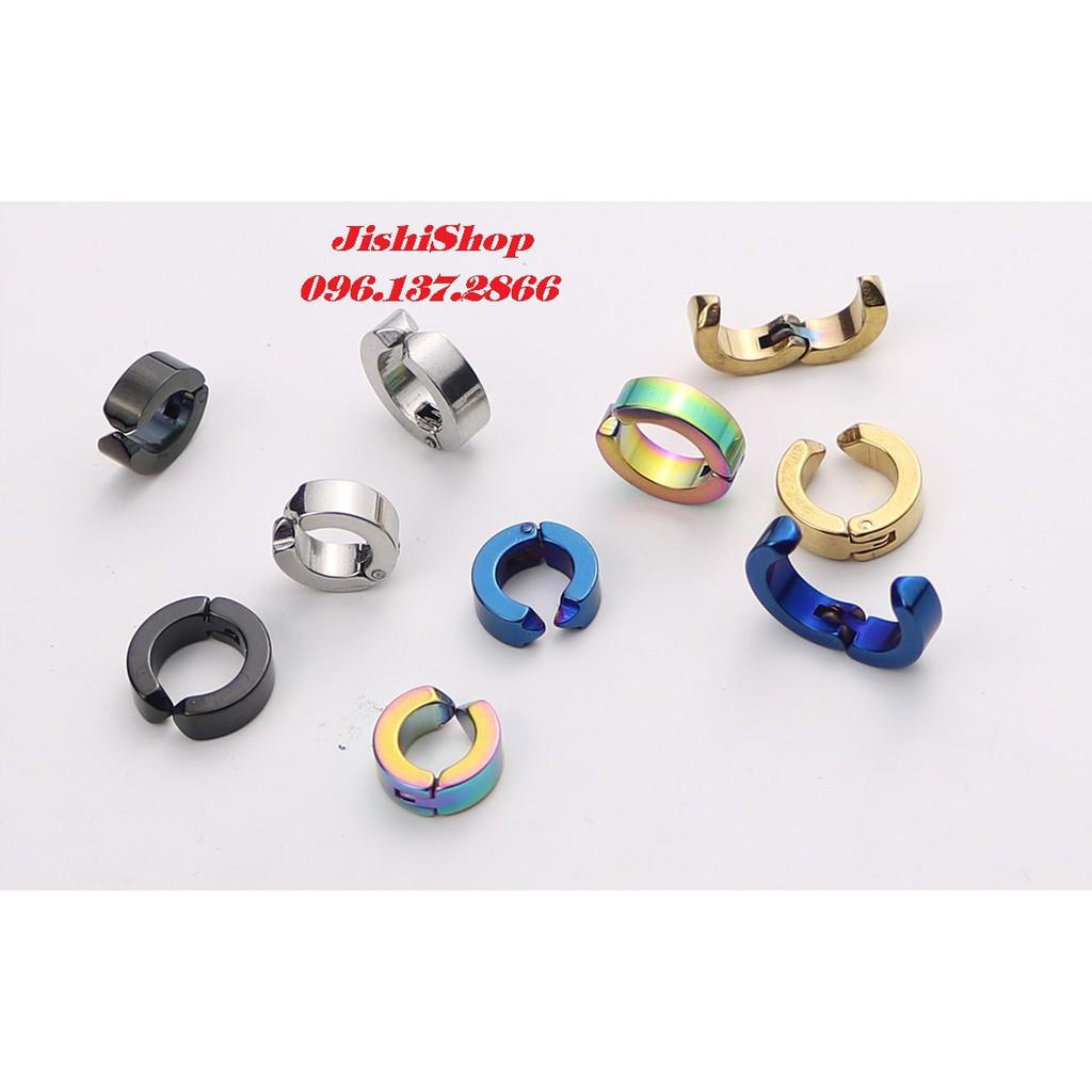 Khuyên tai TITAN tròn trơn không cần bấm lỗ đẹp