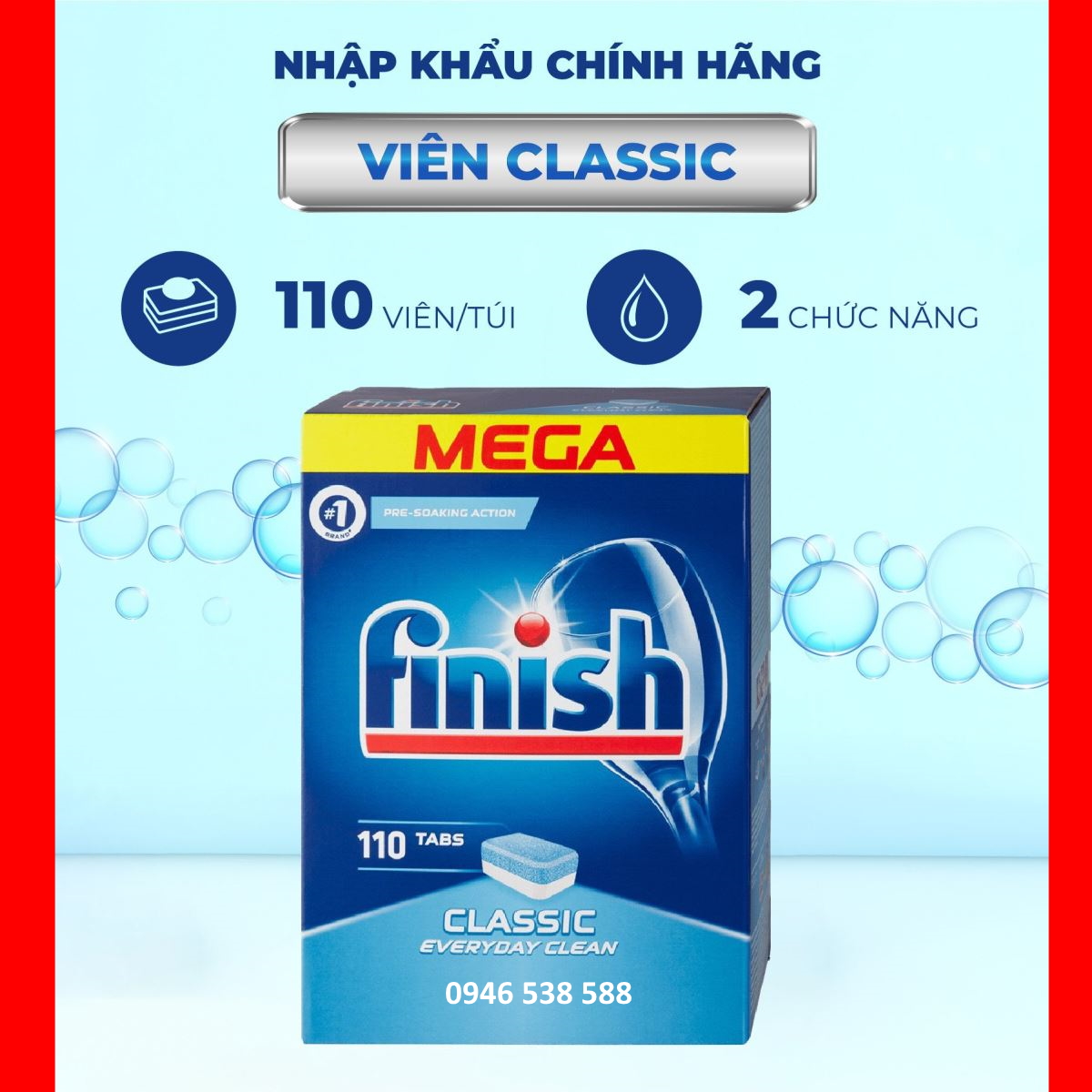 Viên rửa chén bát Finish Classic 120 viên - Hàng chính hãng