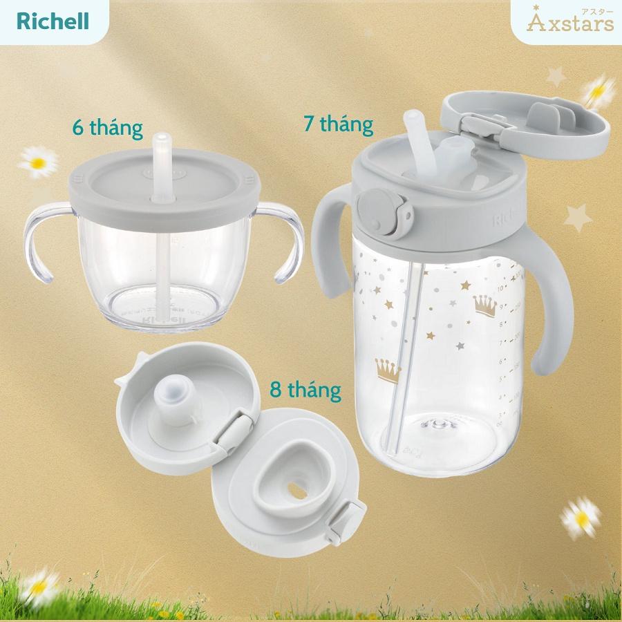 Combo tập uống AXSTARS Richell Nhật Bản chống sặc cho bé từ 6 tháng trở lên | Baby