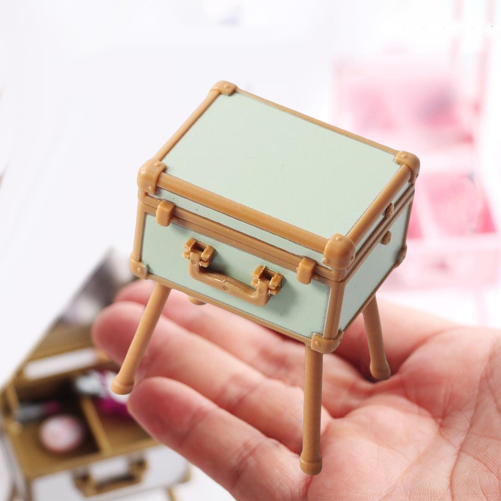 1/12 Miniature Makeup Case Cosmetic Organizer Box Accessory Life Scene Green