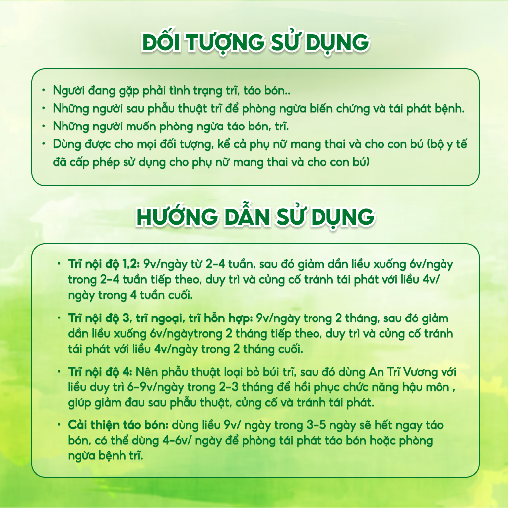 Combo 6 Hộp Viên Uống An Trĩ Vương Cải Thiện Trĩ, Táo Bón, Nứt Kẽ Hậu Môn, Giảm Đau Rát, Chảy Máu 30 Viên/Hộp