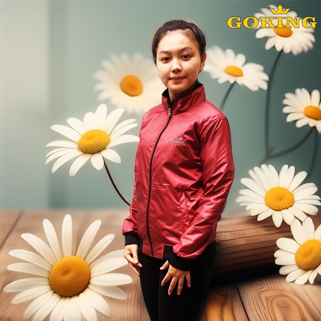 Áo khoác gió cách nhiệt GOKING, form unisex cho nữ nam. Ngoài vải dù, trong lót vải cào cách nhiệt, chống nắng gió lạnh, giữ ấm cơ thể