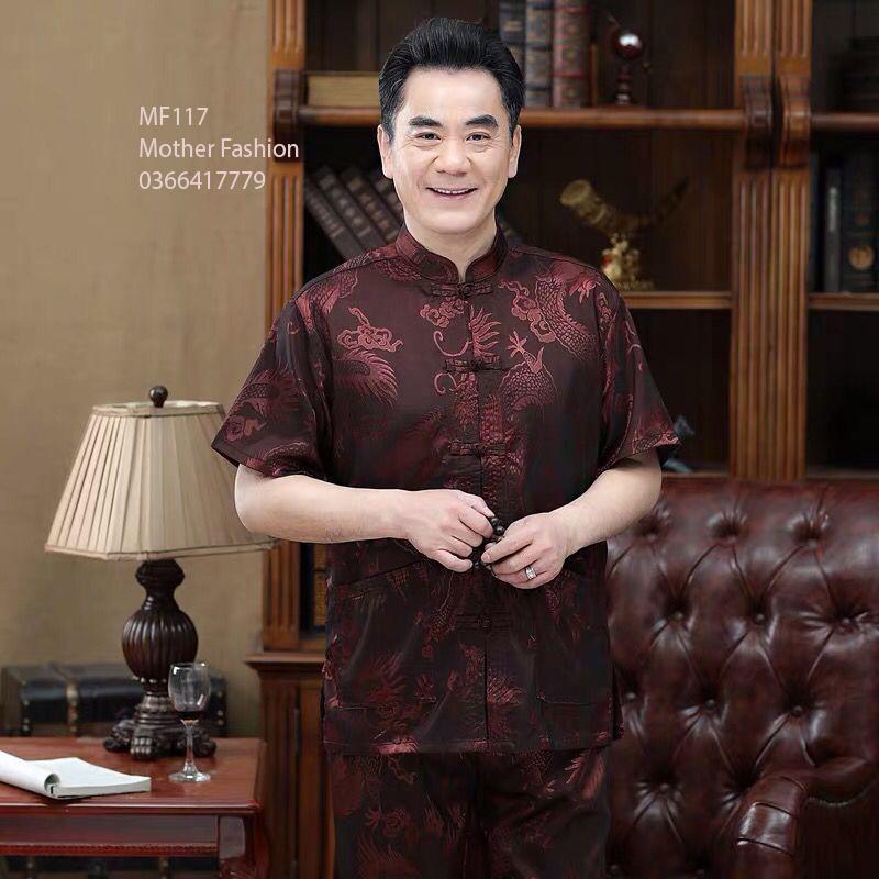 Bộ quần áo nam trung niên, quần áo cho ông già MF117