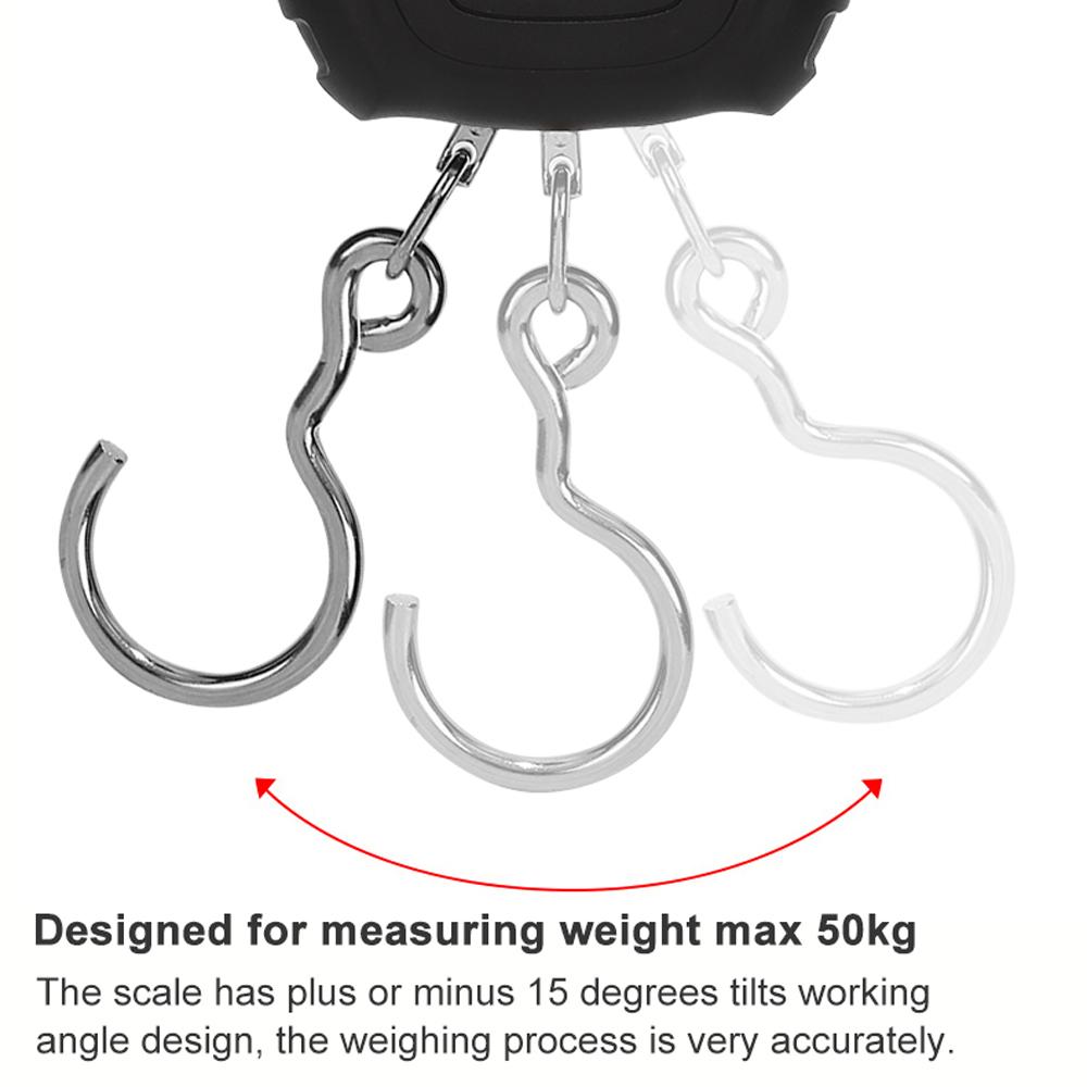 Mini Digital Display with Green Backlight 50kg Portable Weight Hook Lifting Scale Industrial Electronic Crane Scales 5 Units Switchable
