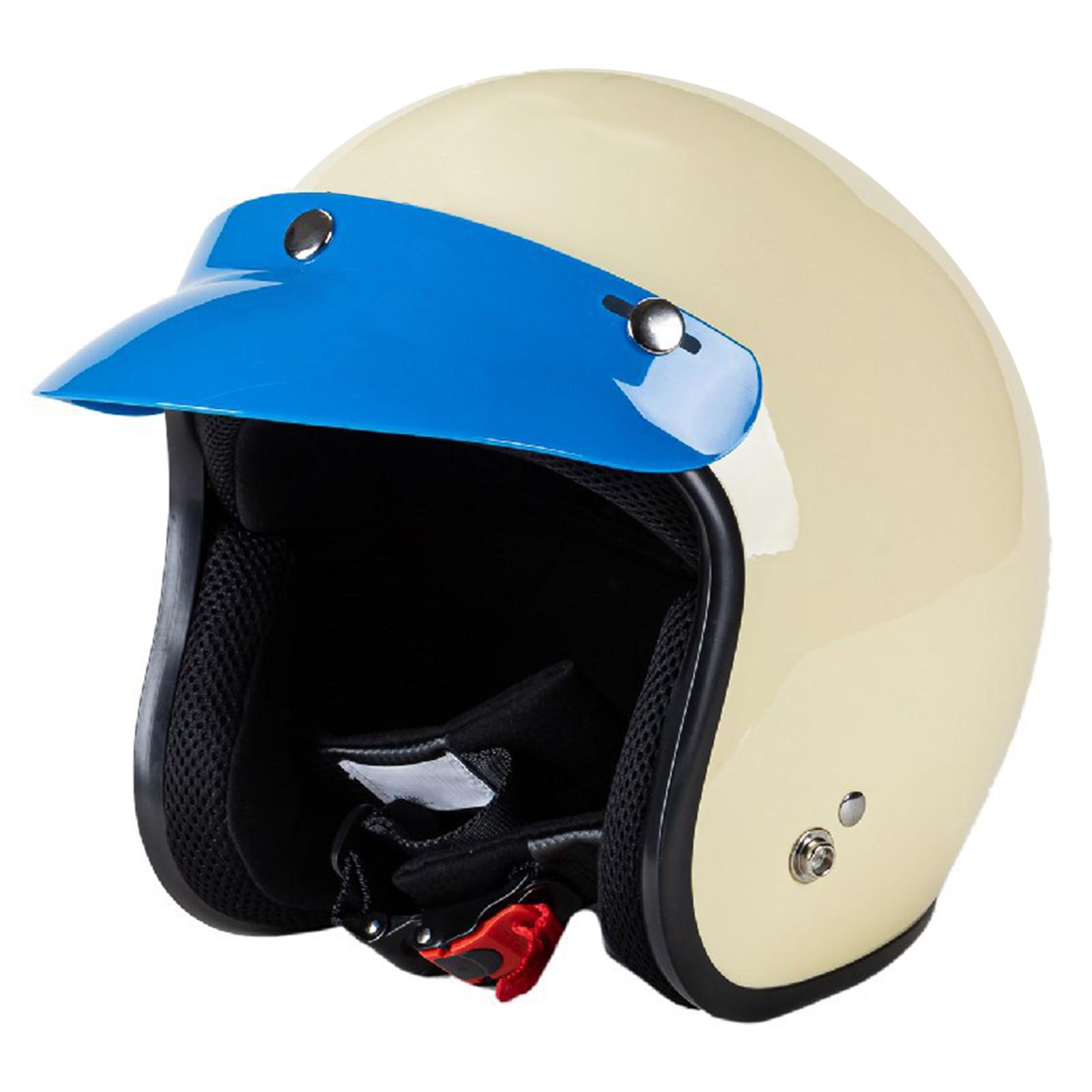 Vintage 3-Snap Motorcycle Helmet Visor Peak UV Sunshield for Most Open Face Half Face Or Vintage Helmets,15cm x 5cm