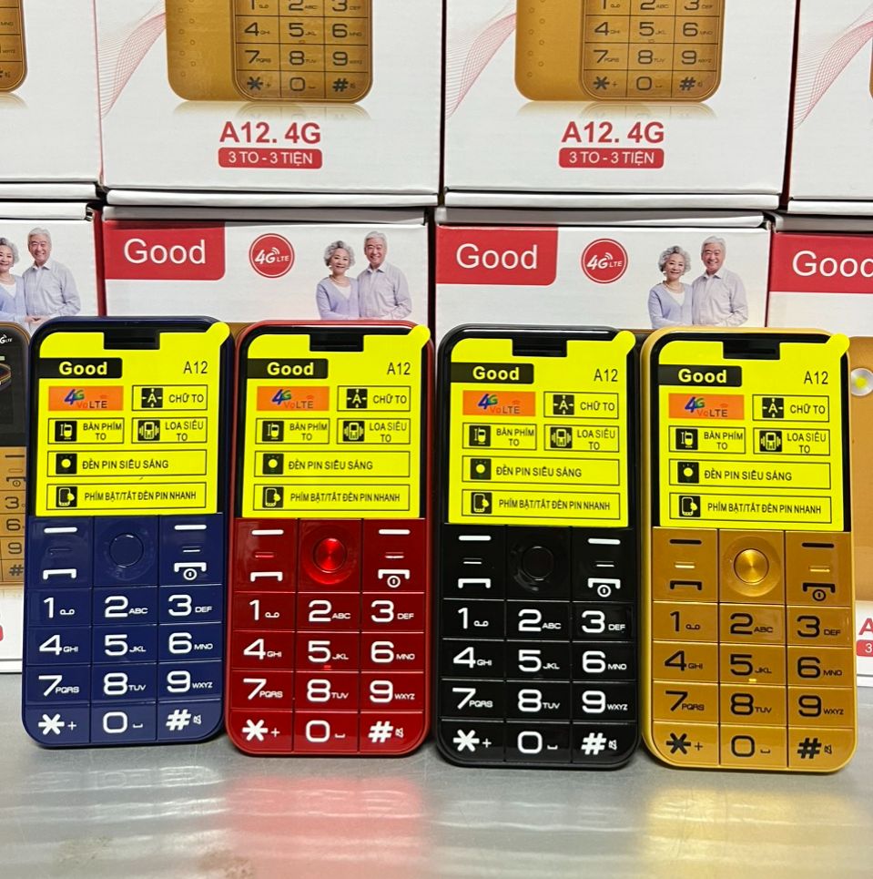 Điện thoại người già 4G Good A12 - Loa to, chữ to, pin khủng - Mới full box