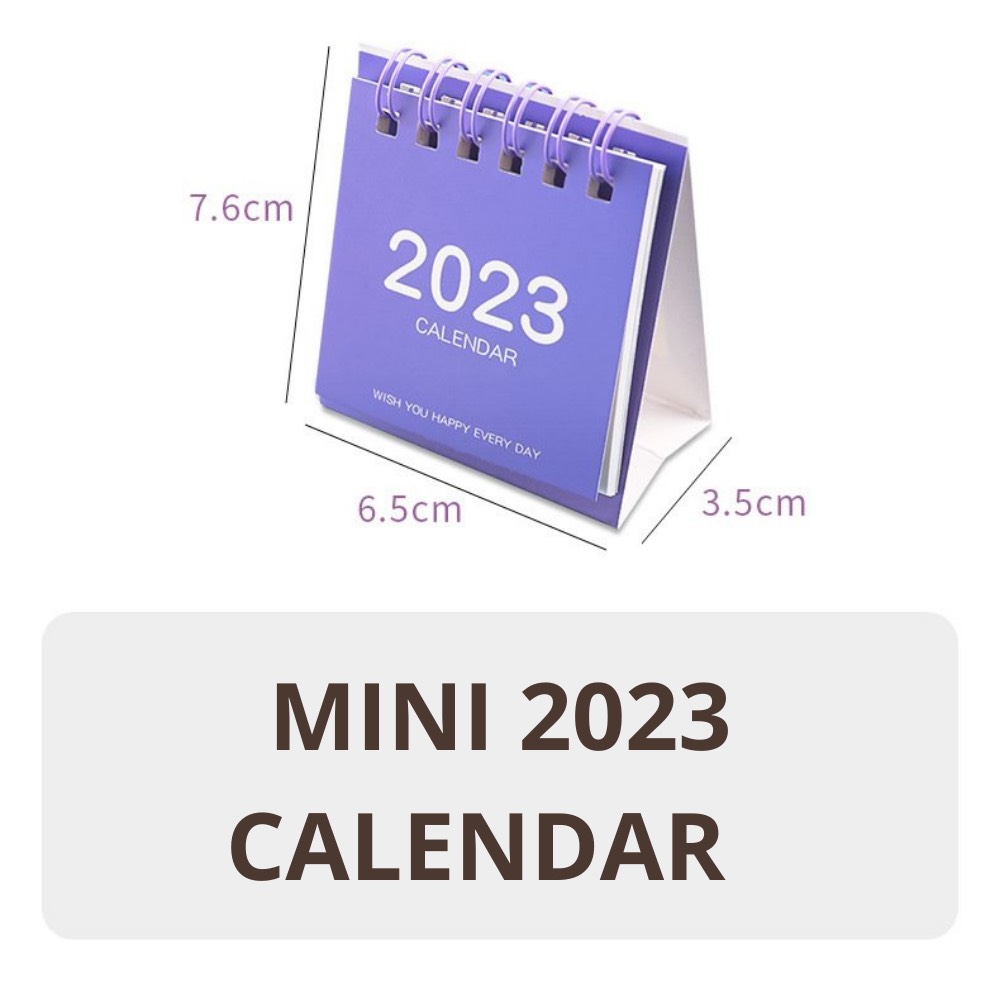 Lịch Để Bàn Mini 2023/ Lịch mini 2023 theo dõi ngày tháng, thiết kế đơn giản, dễ thương