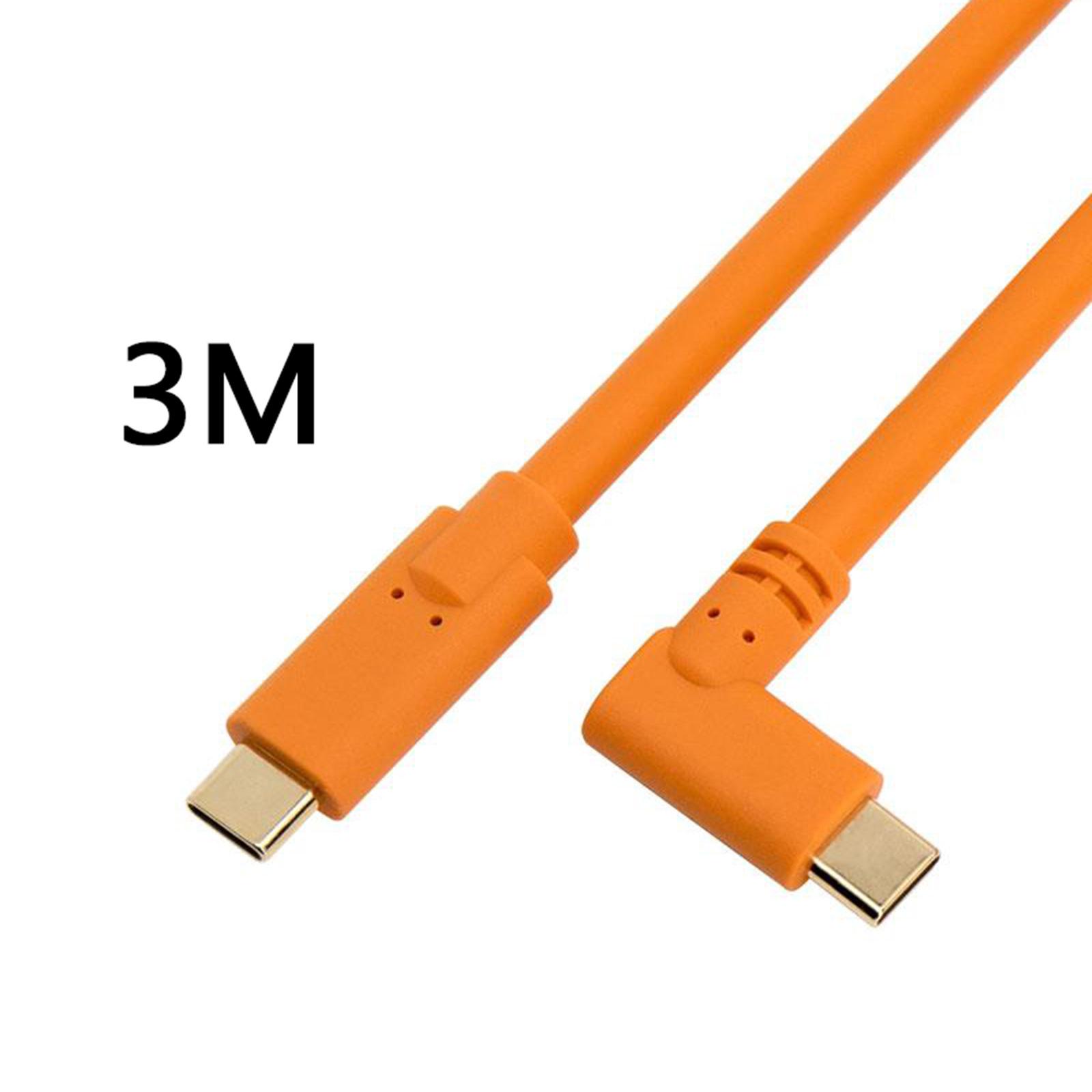 Premium 3m/5m Type C to Type-C 90° Angle Converter VR Headset Data Transfer Fast Charging for  Quest 2