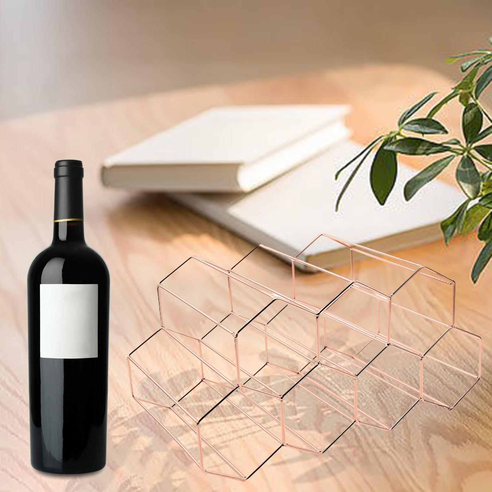 9 Bottle Wine Rack Metal Wine Bottle Holder for Bar Party Kitchen Storage Organiser