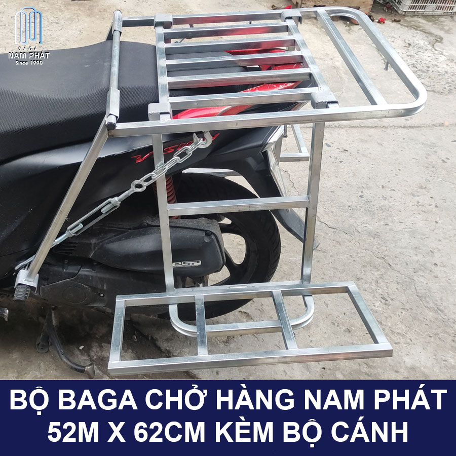 Baga Chở Hàng Cánh Hộp 52cm x 62cm Kèm Bộ Cánh Sử dụng nhiều loại xe Chuẩn Nam Phát