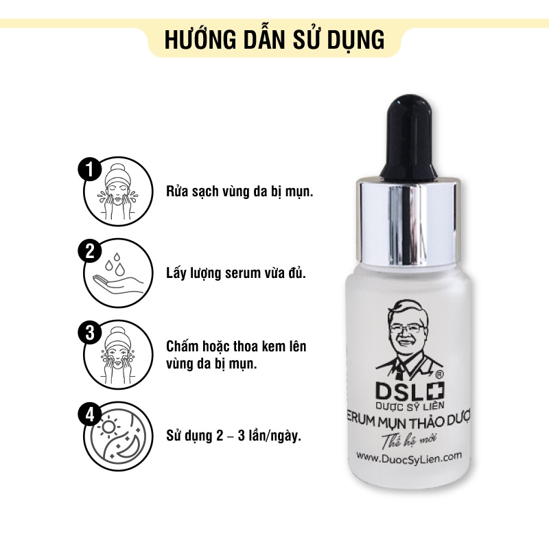 Serum Mụn Thảo Dược Thế Hệ Mới 15G - Dược Sĩ Liên, giúp giảm mụn, sạch da