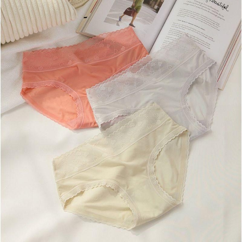 10 quần lót cotton ren không đường may cao cấp