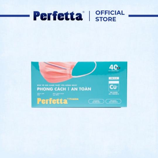 Khẩu Trang Y Tế 3 lớp Perfetta Premium cao cấp chuẩn Nhật Bản, 2 thanh mũi miệng,lớp ngoài phủ Nano đồng