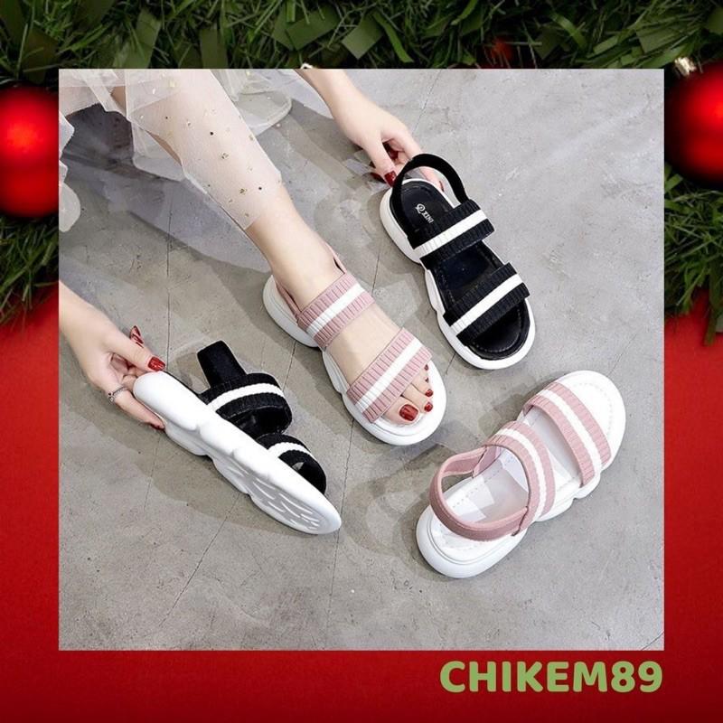 Sandal nữ quai chun phong cách hàn quốc, độn đế, tăng chiều cao