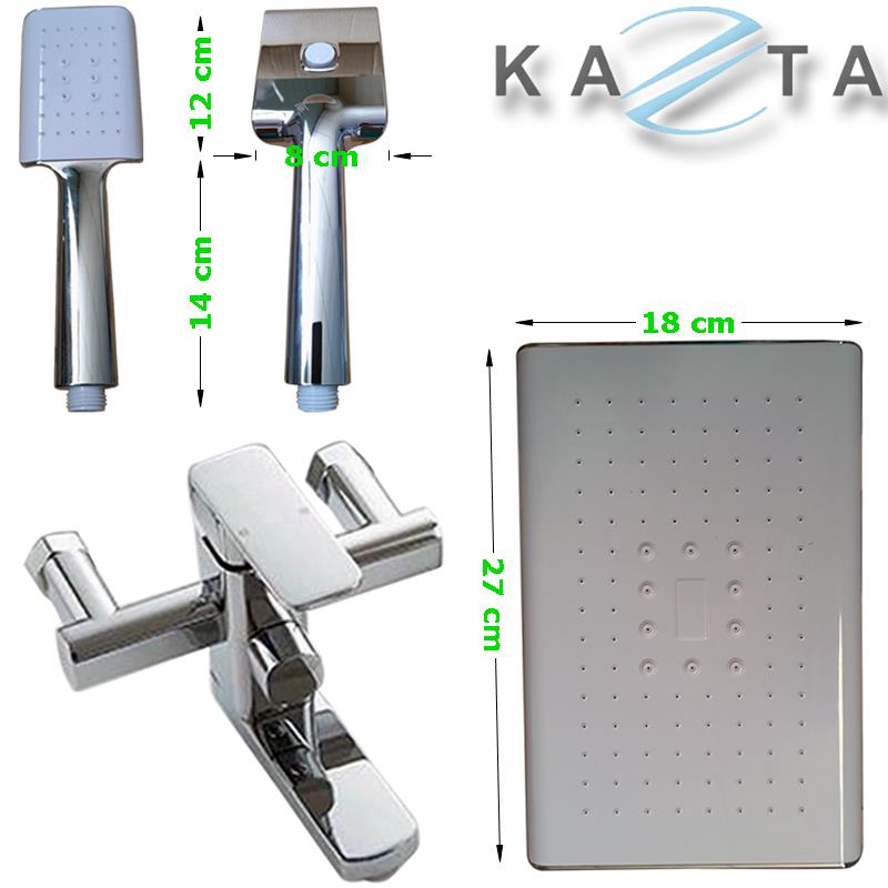 Bộ sen cây tắm nóng lạnh KAZTA KZ-SC01VB bát sen vuông sang trọng nước phun mạnh mẽ