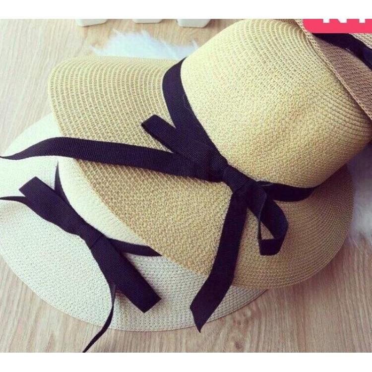 Nón đi biển rộng vành đính nơ Dma store