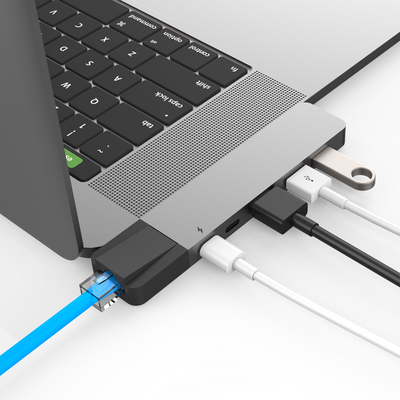 Cổng Chuyển HyperDrive NET 6-in-2 Hub Cho USB-C MacBook Pro 2016/2017/2018 - Hàng Chính Hãng