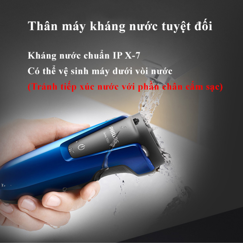 Máy cạo râu Philips điện 3 lưỡi tự mài đa năng khô và ướt S1050 - Hàng Nhập Khẩu