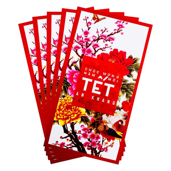 Bộ 5 Bao Lì Xì Hoa Tết Bính Ngọ 2026 - Futurebook L384 - Tết An Khang