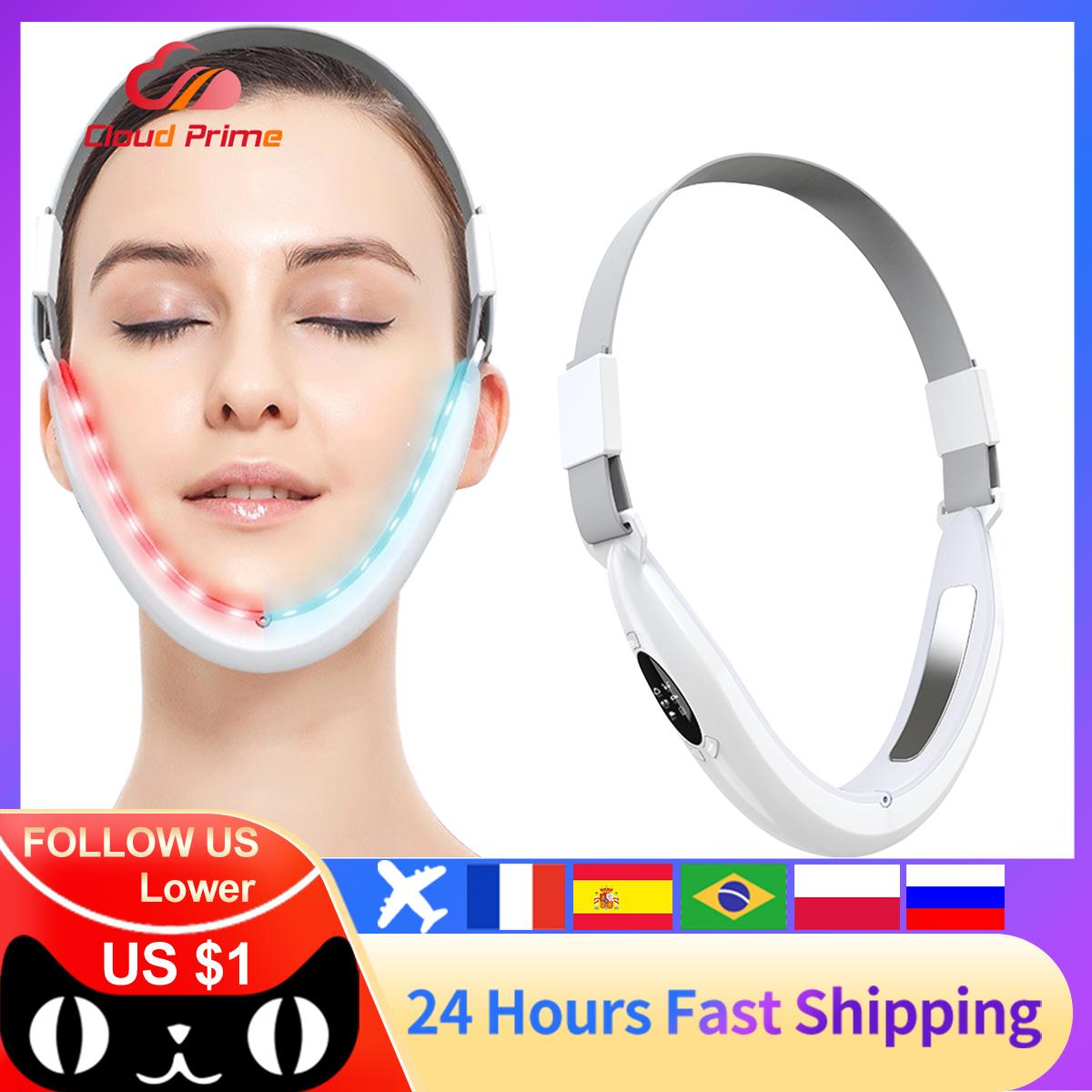 EMS Căng Da Mặt Thiết Bị Đèn LED Photon Trị Liệu Mặt Giảm Béo Rung Máy Massage Đôi Cằm V Dòng Nâng Dây Tế Bào Chết Hàm Thiết Bị
