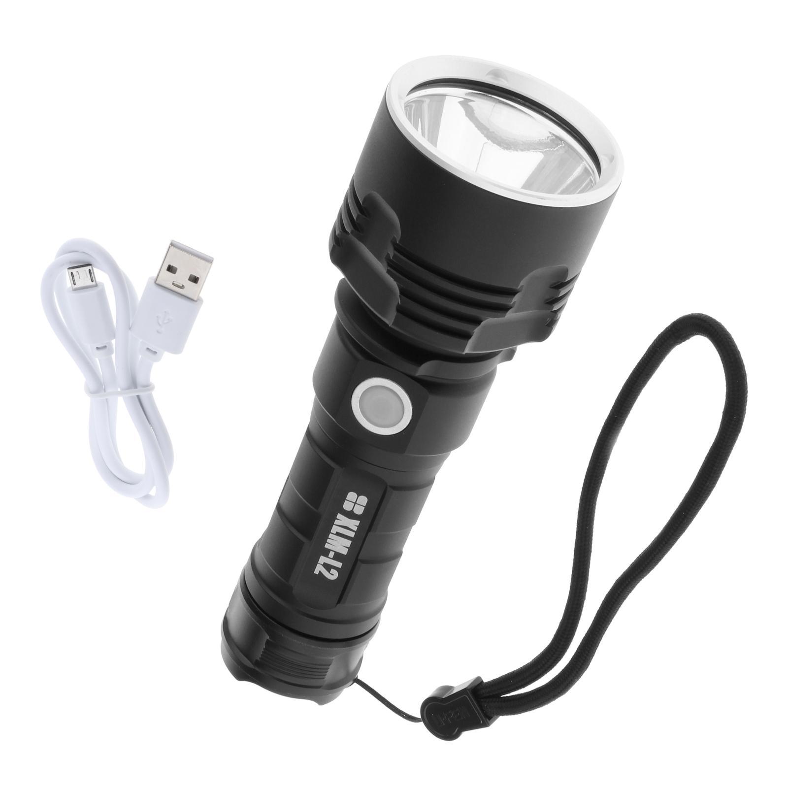 USB Rechargeable LED Powerful Flashlight with Bright Lamp