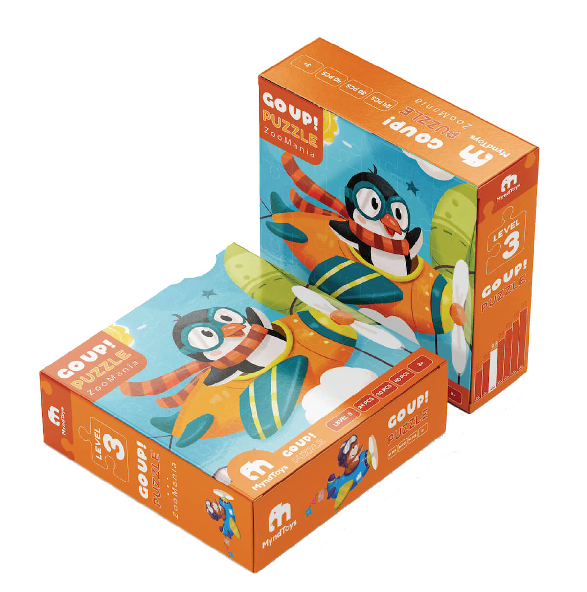 Đồ Chơi Xếp Hình Myndtoys Go Up! Puzzle Level 3 - ZooMania (Vườn Thú Sinh Động) Dành Cho Các Bé Trên 3.5 Tuổi