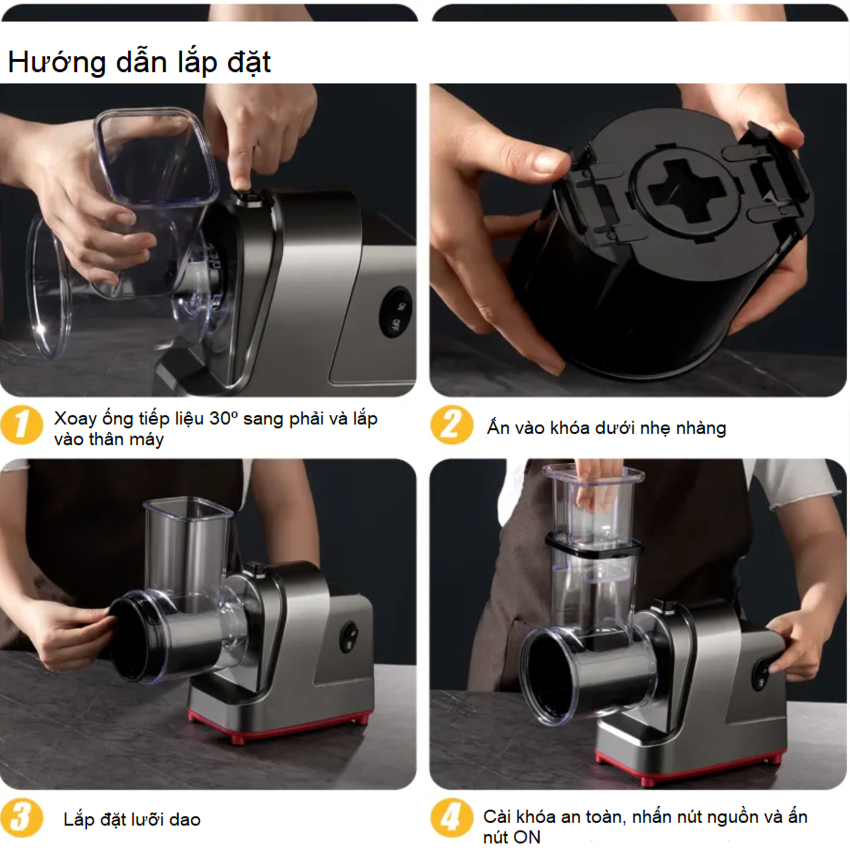 Máy thái rau củ quả đa năng 5 chế độ Olodo VSS-S
