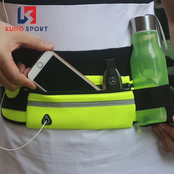 Túi đeo bụng chạy bộ chống nước KUNOSPORT, đai đeo điện thoại chạy bộ phản quang cao cấp
