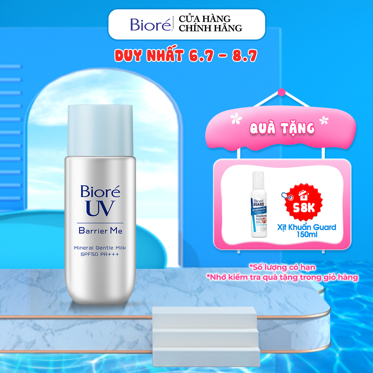 Bioré UV Barrier Me Sữa Chống Nắng Dịu Nhẹ SPF50 PA+++ 50ml