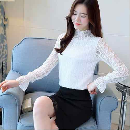 ÁO SƠ MI REN NỮ CỔ CAO SANG CHẢNH