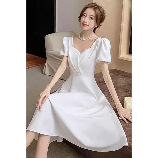 ĐẦM TAY NGẮN ĐI TIỆC VỚI 2 BÊN VAI ĐÍNH CƯỜM