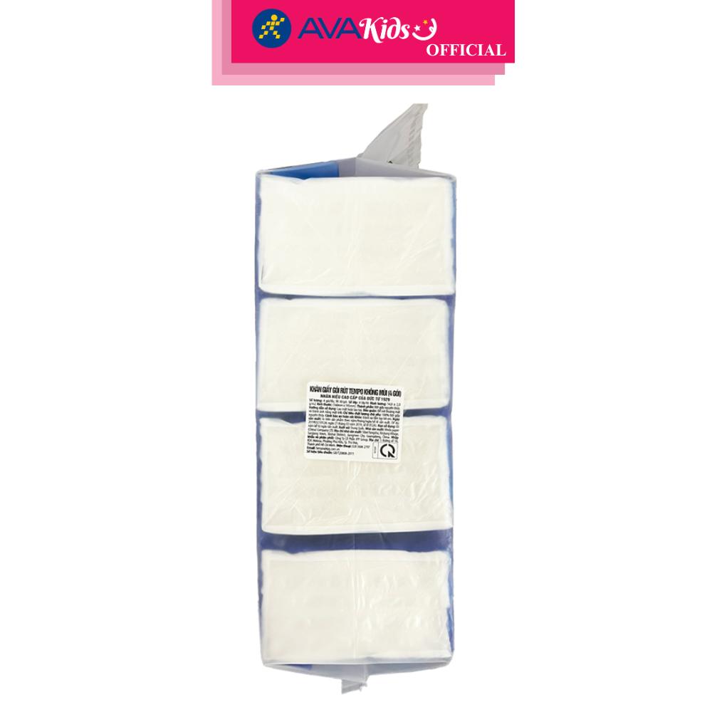 Lốc 4 gói khăn giấy rút TEMPO không mùi 4 lớp - Hàng Chính Hãng