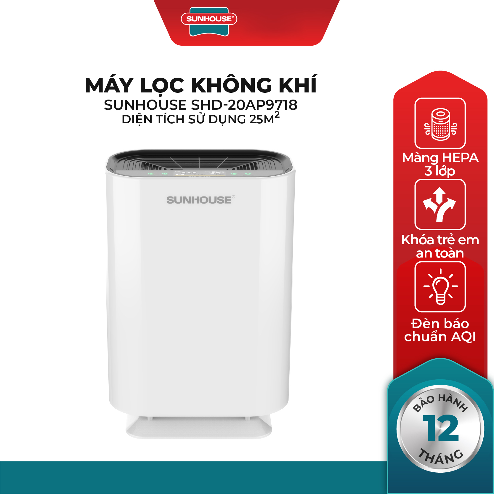 Máy Lọc Không Khí Sunhouse SHD-20AP9718 - Hàng Chính Hãng