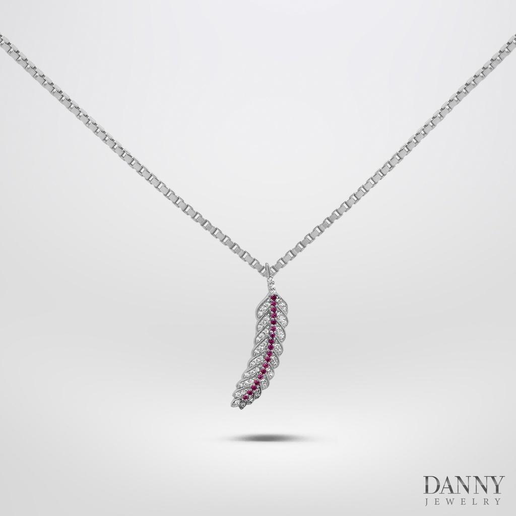 Dây Chuyền Có Mặt Danny Jewelry Bạc 925 Xi Vàng Hồng/Rhodium Lông Vũ Đính Đá CZ DM049
