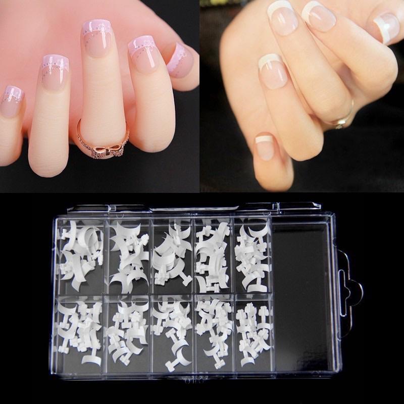 Hộp 100 Móng Nối Fen Đầu Móng HSM Đủ Size Màu Trắng Đục Làm Nail Tặng Kèm Chai Keo Mini, Móng Típ Nối French Trang Trí Móng Nhựa Abs Nail Phương Miu