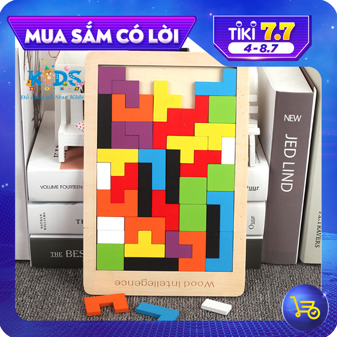 Đồ Chơi Giáo Dục Bảng Xếp Khối Hình Tetris Phát Triển Tư Duy Sáng Tạo Cho Bé