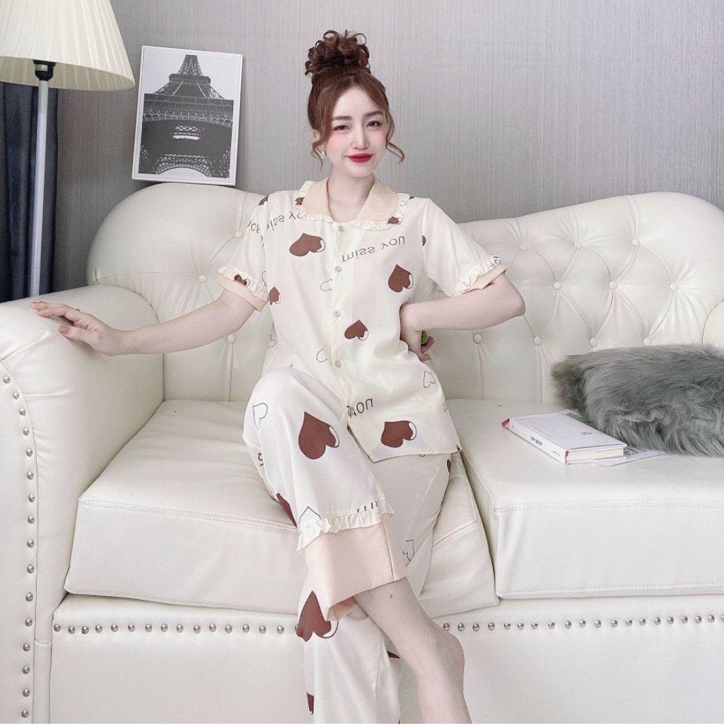 Đồ Ngủ Pijama, Đồ Ngủ nữ lụa cao cấp mềm mại xinh xắn &lt; 60kg