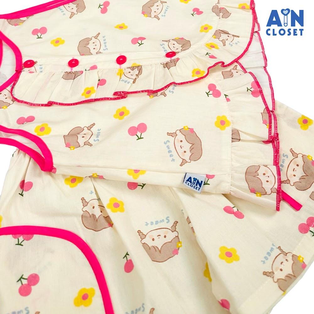 Bộ quần áo Ngắn bé gái họa tiết Bé Sweet cotton - AICDBGHN1YED - AIN Closet