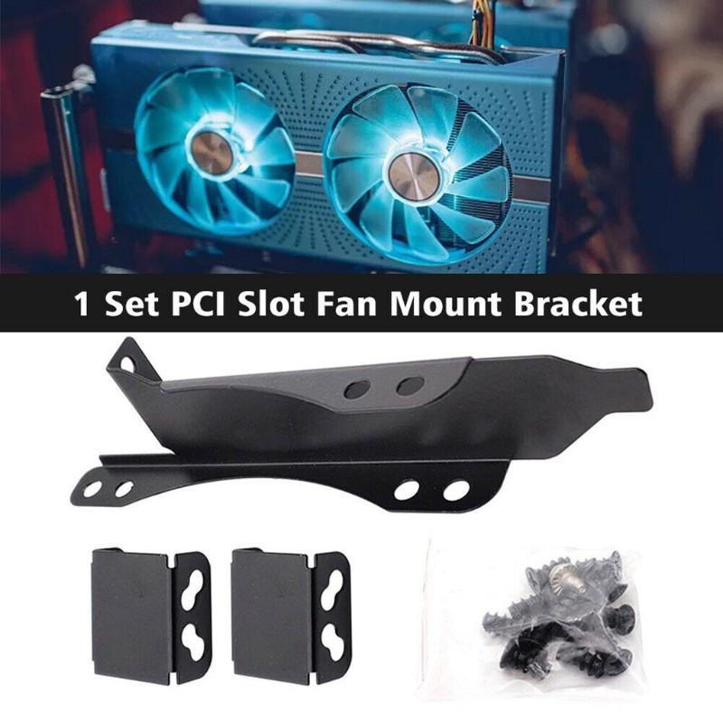 Giá đỡ quạt tản nhiệt hai quạt hỗ trợ PCI thẻ video dễ lắp ráp DIY BTSG