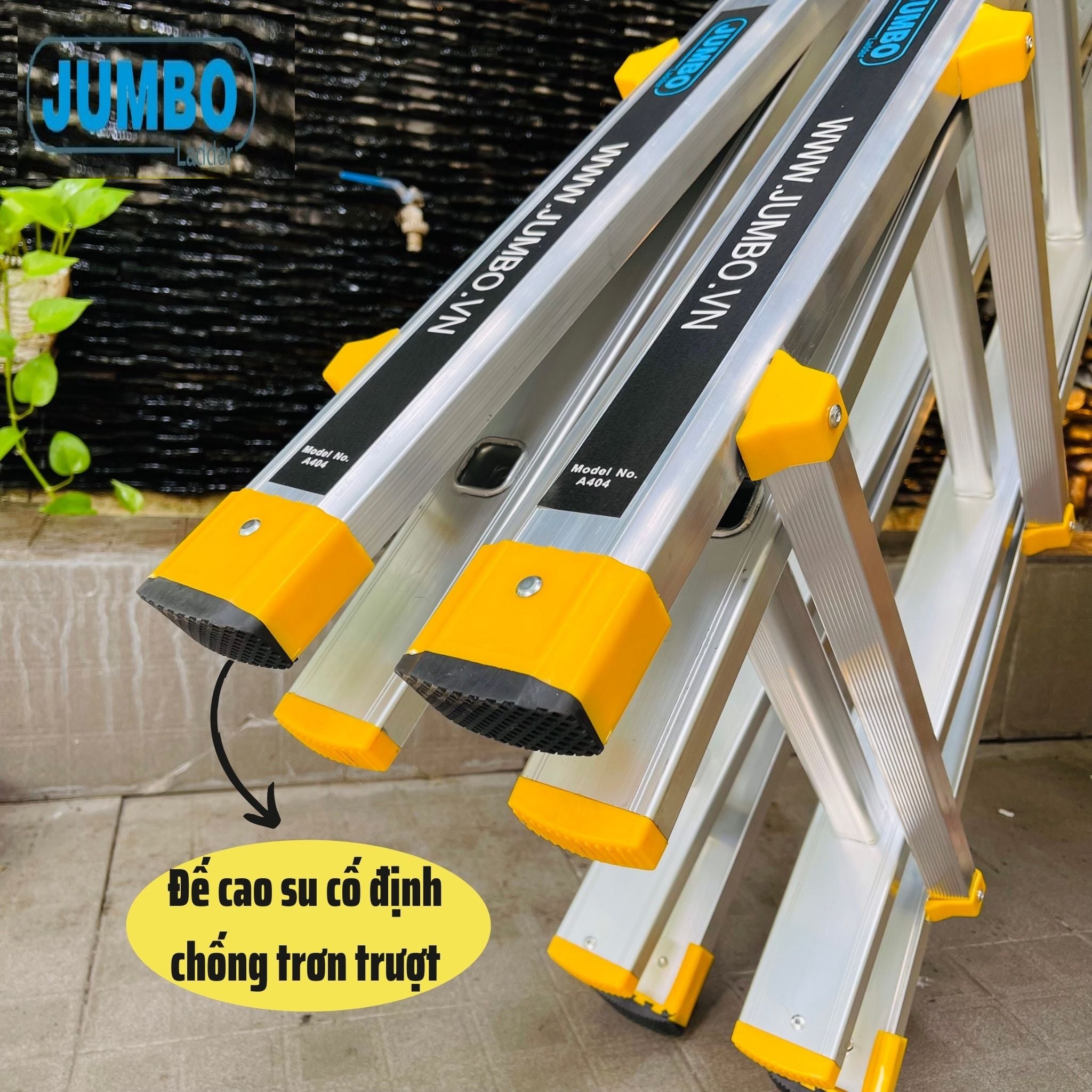 Thang Trượt Chữ A, Thang Nhôm Trượt Đa Năng JUMBO A405 - Chữ A Cao Nhất 2.5m, Chữ I Cao Nhất 5.0m, Tải Trọng 300kg Chắc Chắn Và Bền Bỉ - Luôn Có Phụ Kiện Thay Thế