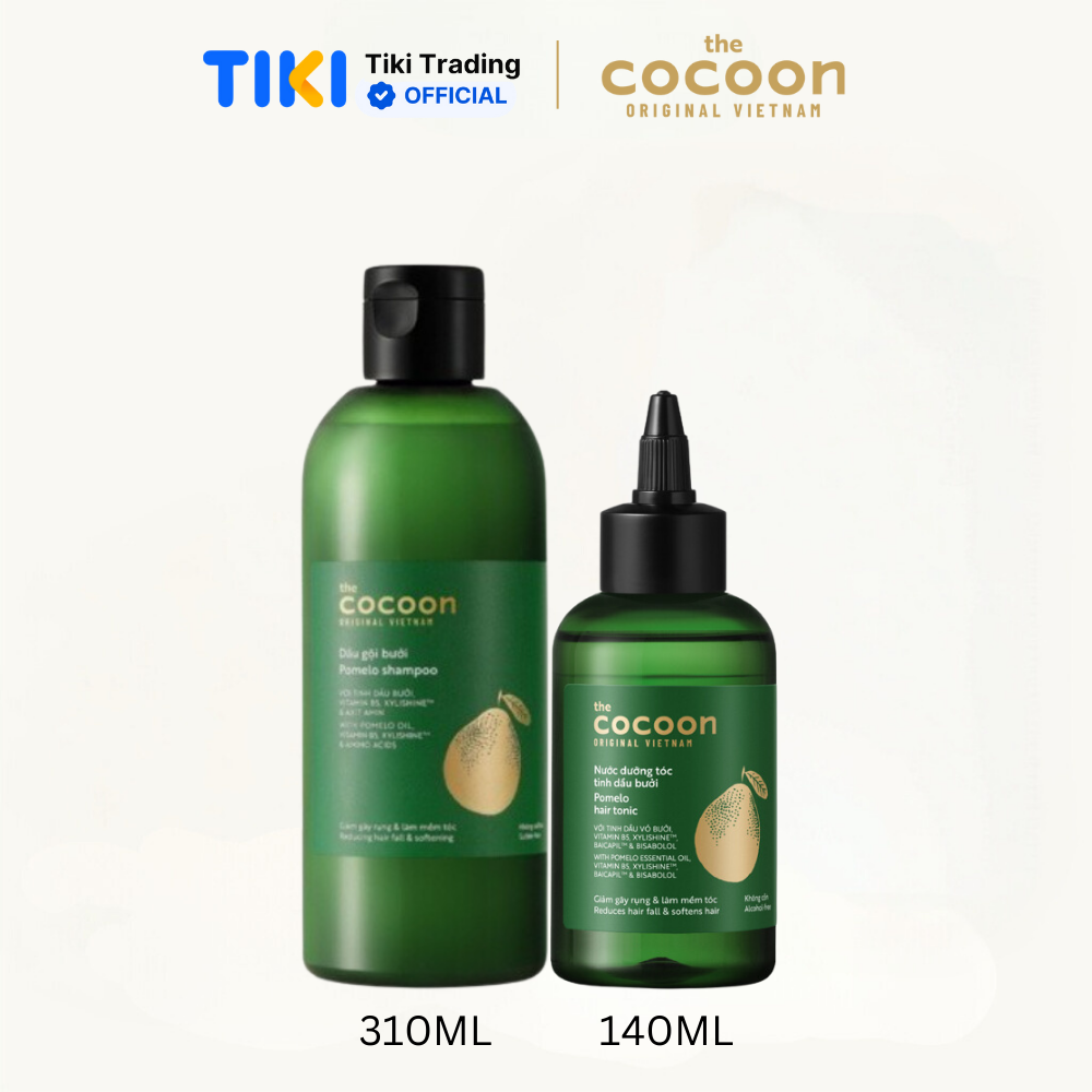 Combo Dầu gội bưởi + Nước dưỡng tóc tinh dầu bưởi Cocoon giúp tóc giảm gãy rụng