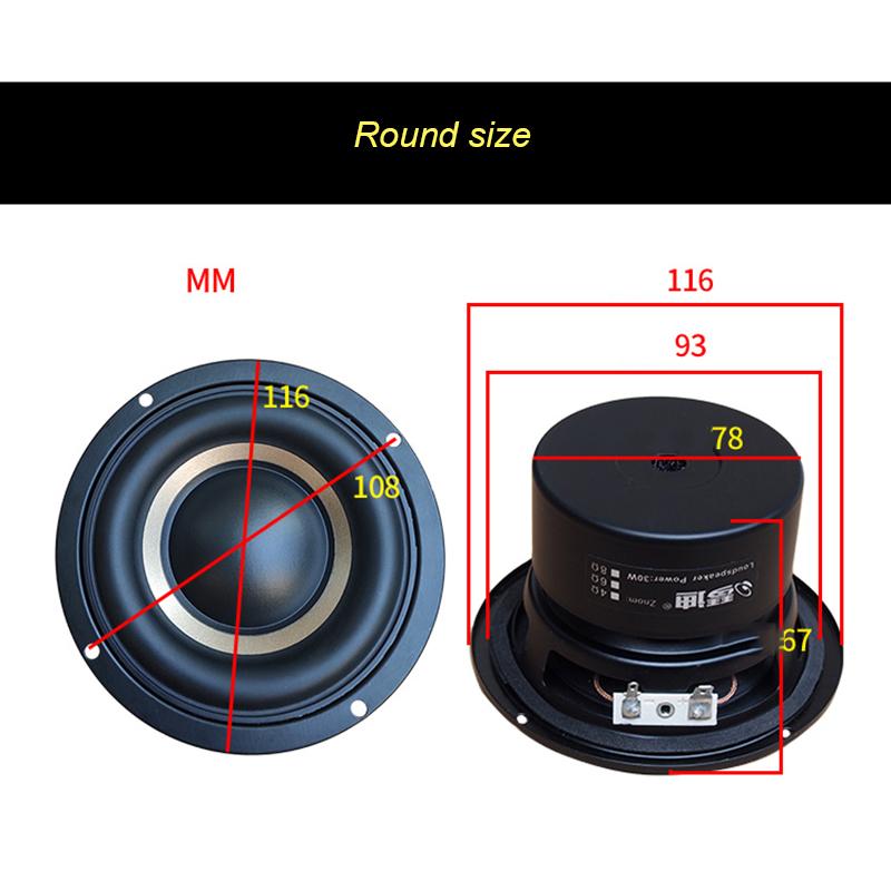 1 Chiếc 4 Inch HIFI Loa Siêu Trầm Loa 4ohm 100W 4 Lớp Cuộn Dây Bằng Giọng Nói Loa Siêu Trầm Loa 4 6 8 Ohm T0958 Color: Square 8ohm Woofer Size/Full-Range Size: 4"