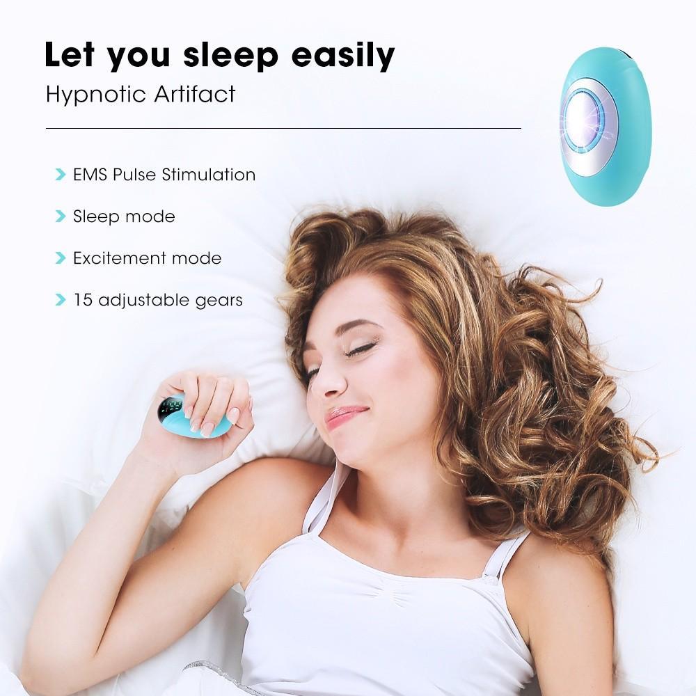 Máy xung nhịp hỗ trợ giấc ngủ cầm tay Mini 15 Tốc Độ Có Đèn LED Sạc USB chống mất ngủ lâu ngày