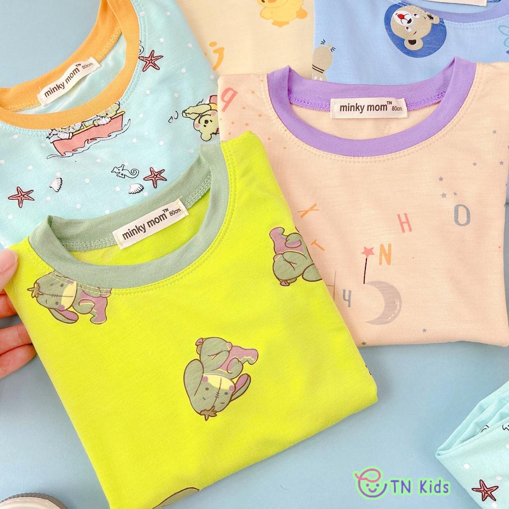 Bộ Dài Tay Thun Lạnh In Toàn Thân Viền Màu Mềm Mịn Thoáng Mát Hàng Chuẩn Loại 1 cho bé trai bé gái