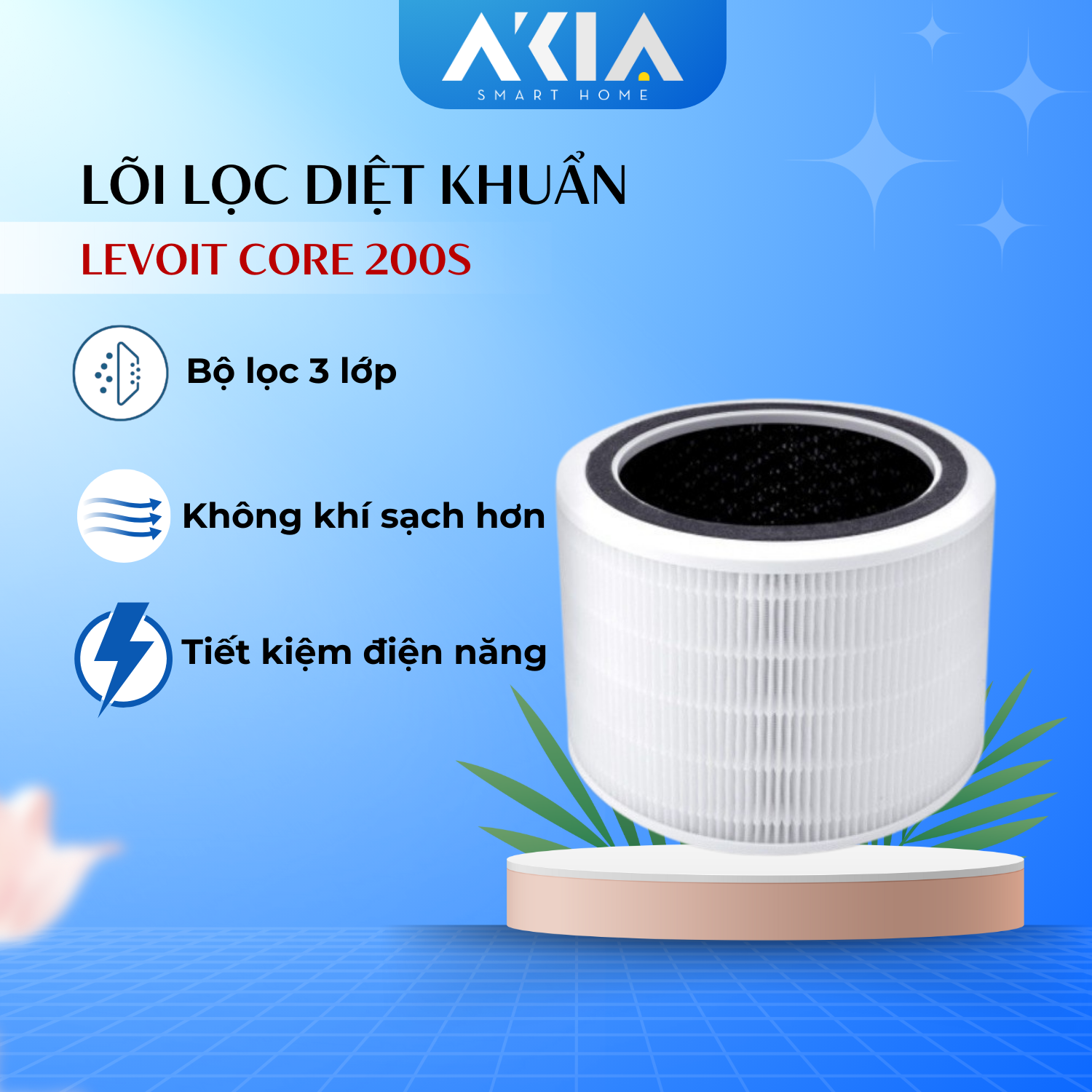 Lõi Lọc Diệt Khuẩn Máy lọc không khí Levoit Core 200S - Hàng Chính Hãng