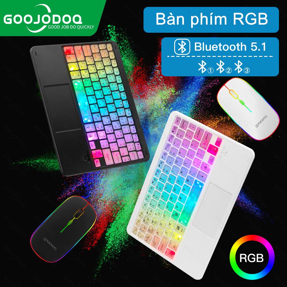 [HÀNG CHÍNH HÃNG GOOJODOQ] Bàn phím không dây bluetooth GOOJODOQ Đèn LED RGB thích hợp cho Điện thoại iPad Pro Air Xiaomi Huawei Android Windows