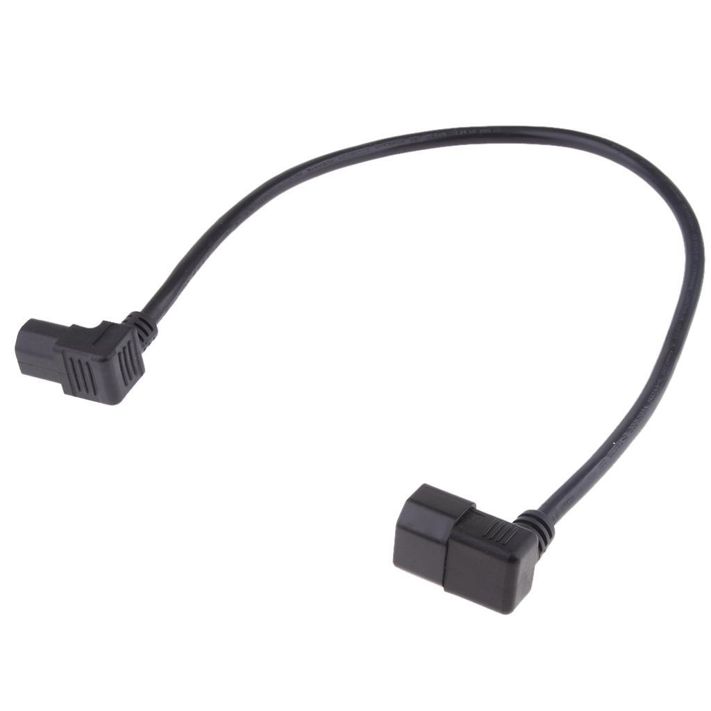2x IEC C14 to C13 Plug Converter Adapter Extension Power Angled Cable 60cm