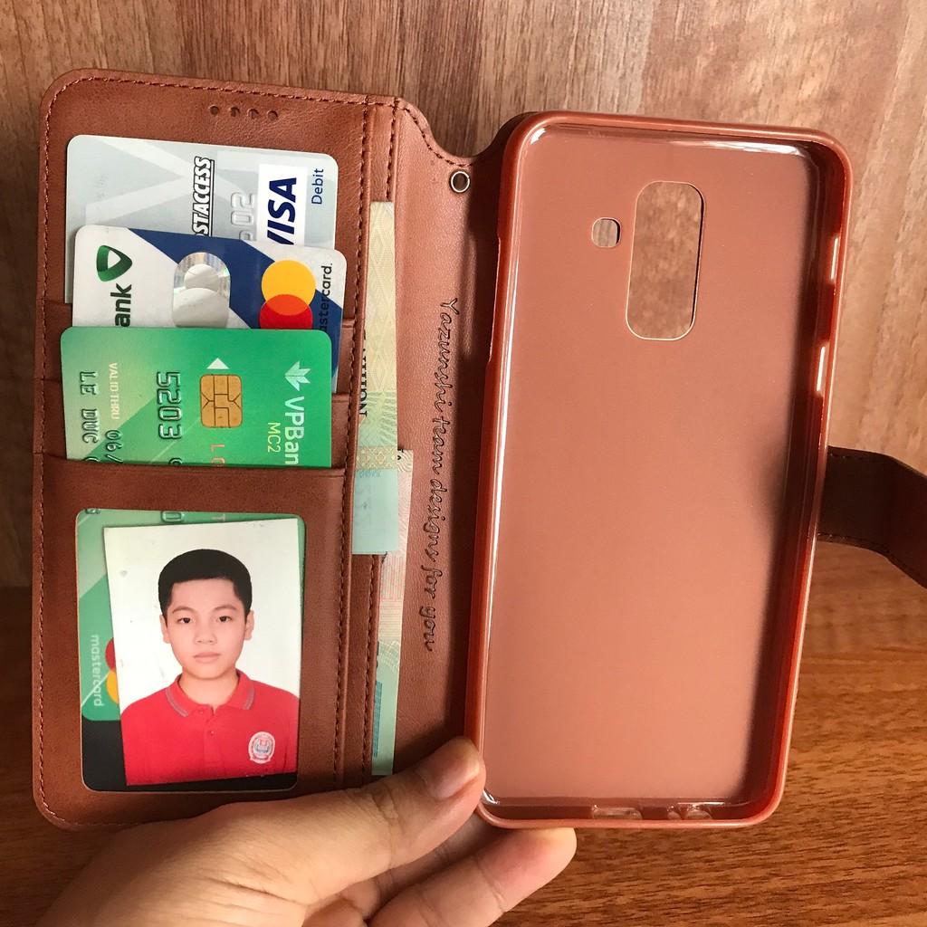 Bao da ốp lưng dành cho samsung S8 S9 S10 + plus S11 S10 lite S20 S20+ kèm ví gập nắp da thật mềm mịn - azns