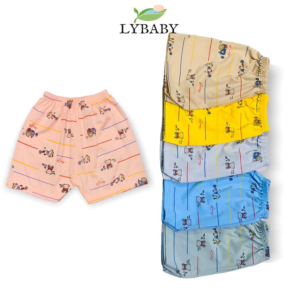 Quần Đùi Chục LYBABY Chất Cotton Cho Bé Gái Bé Trai Quần Chục Đùi Họa Tiết QC08